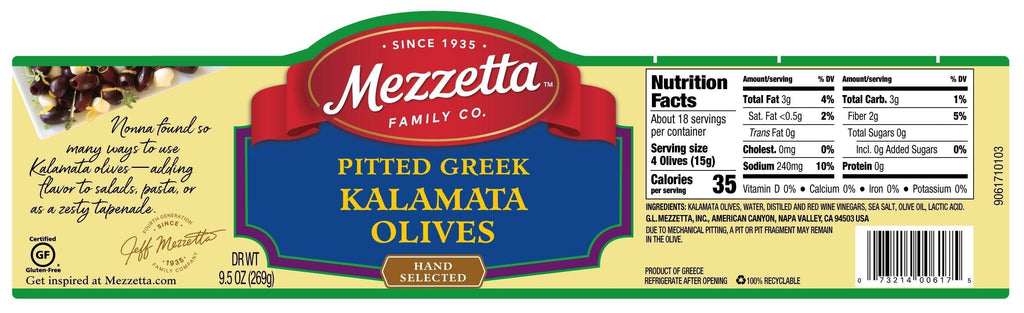 Mezzetta Pitted Greek Kalamata Olives, 9.5 Oz