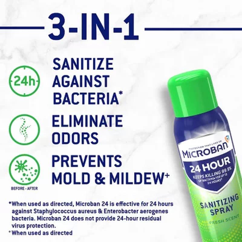 Microban 24-Hour Disinfectant Sanitizing Spray, Fresh Scent (15 Oz., 3 Pk.)