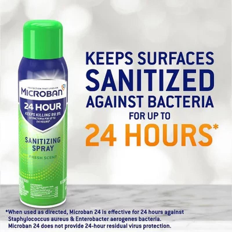 Microban 24-Hour Disinfectant Sanitizing Spray, Fresh Scent (15 Oz., 3 Pk.)