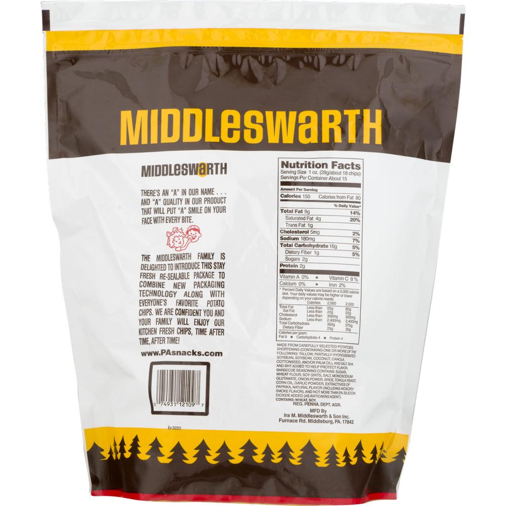 Middleswarth Bar-B-Q Potato Chips Big Size, 15 Oz.