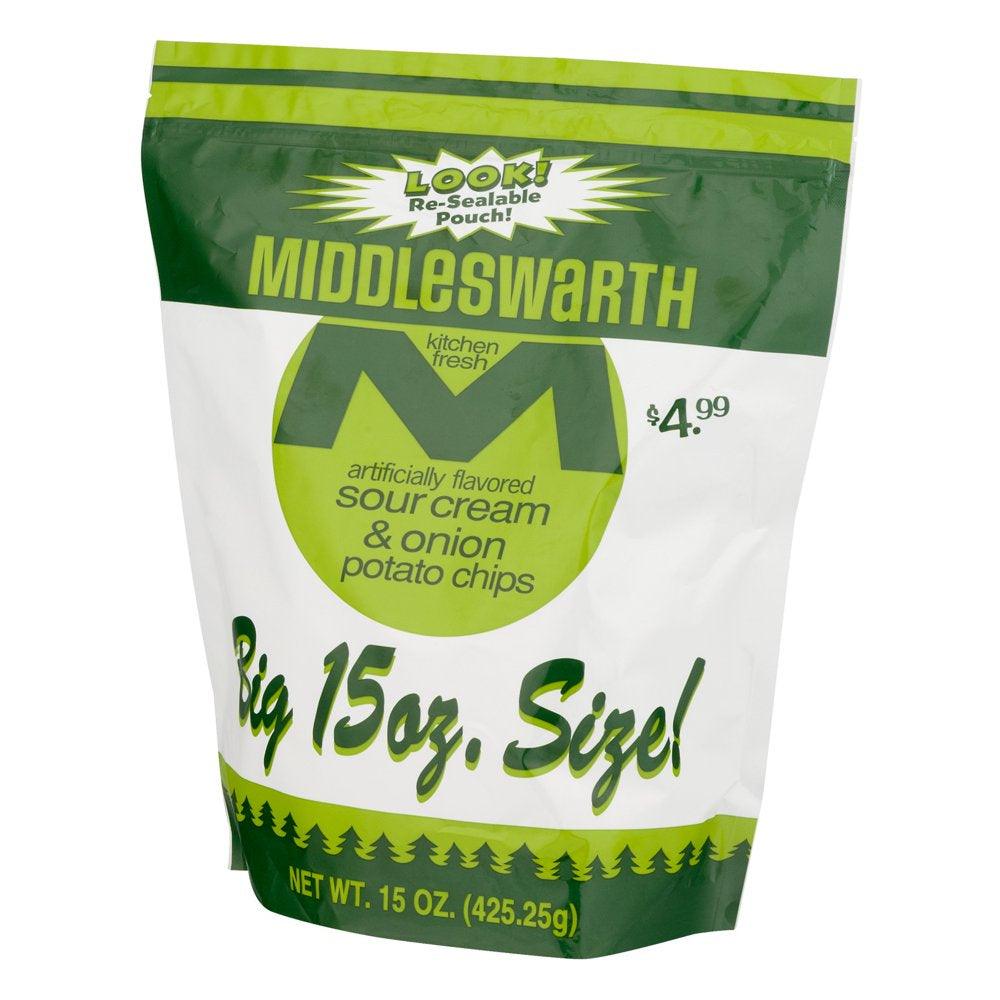 Middleswarth Sour Cream & Onion Potato Chips Big Size, 15 Oz.