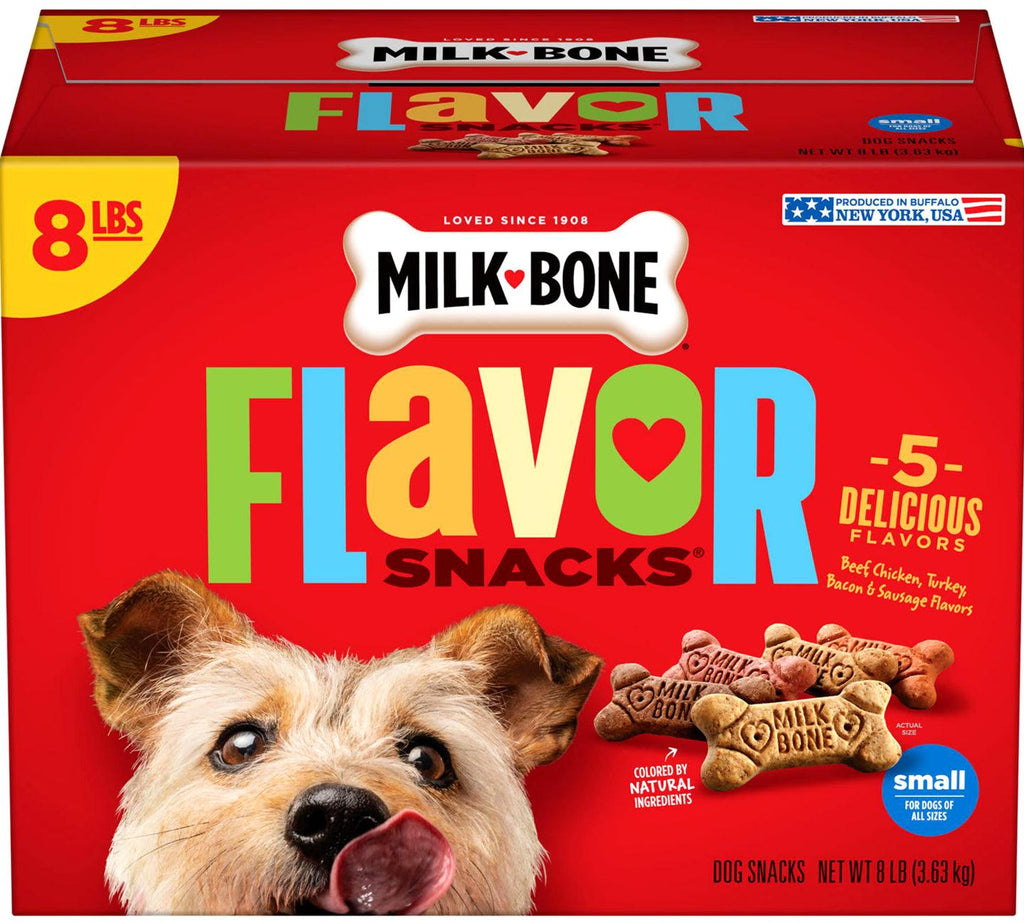 Milk-Bone Flavor Snacks Small Dog Biscuits, Crunchy Variety Pack *300+ Ct 8 Lbs