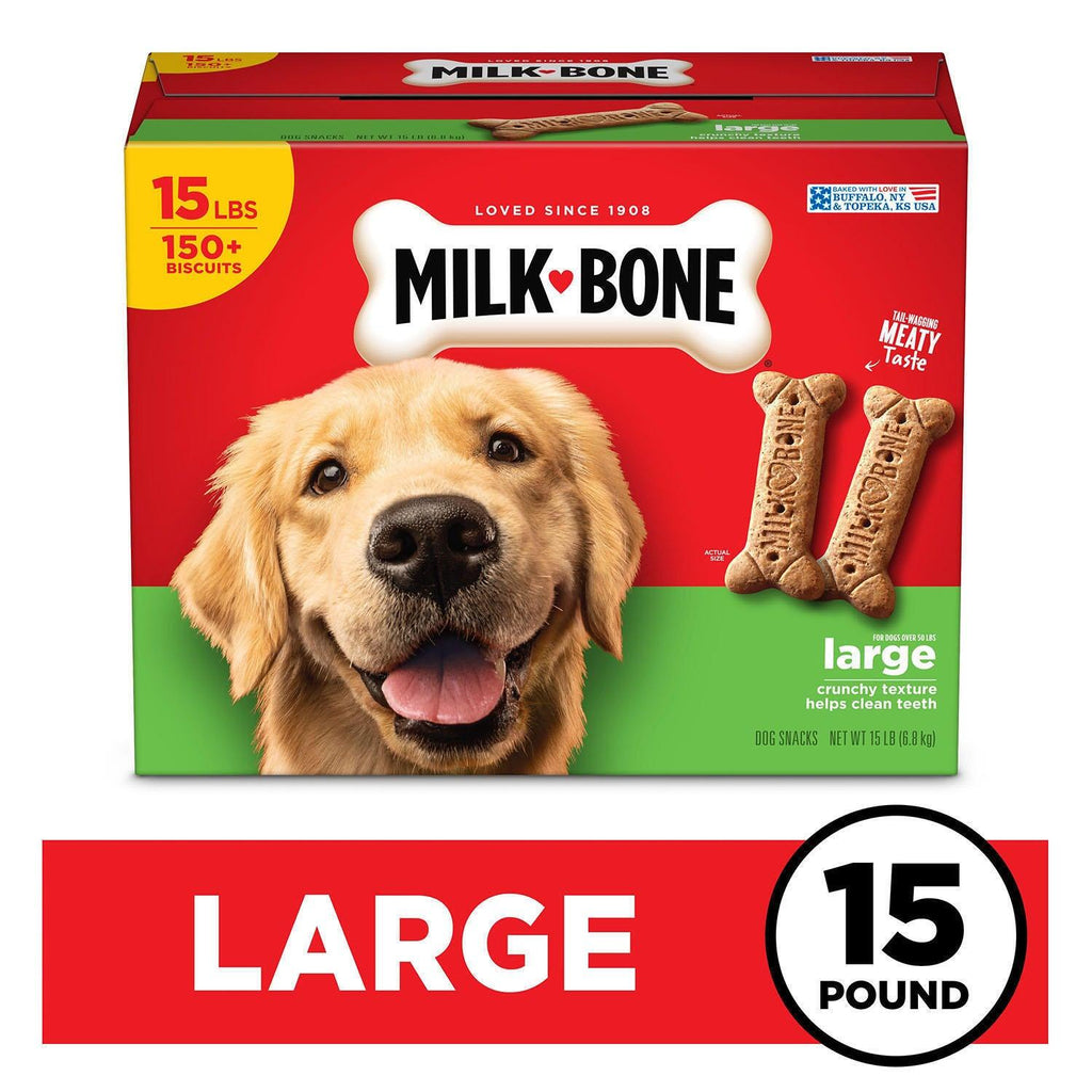 Milk-Bone Original Dog Biscuits, Large Crunchy Dog Treats 150+ Ct 15 Lbs