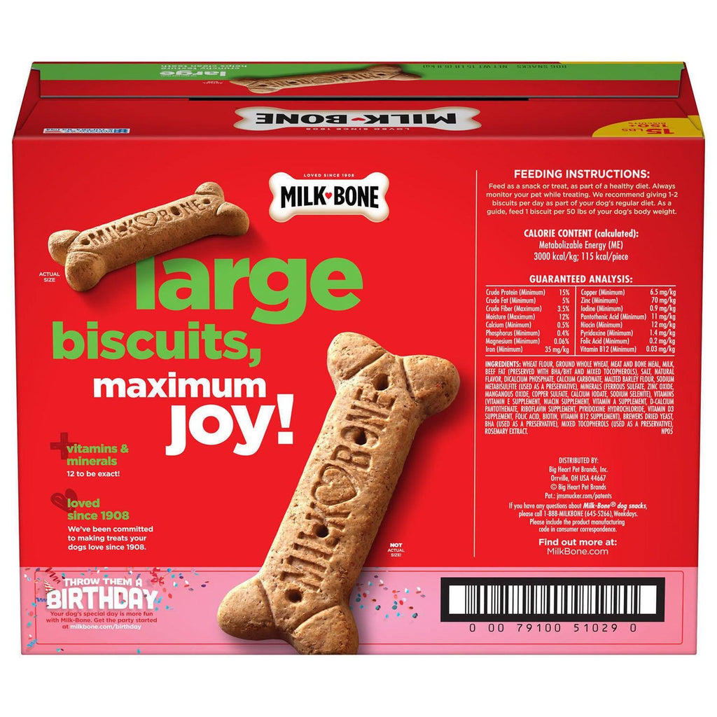 Milk-Bone Original Dog Biscuits, Large Crunchy Dog Treats 150+ Ct 15 Lbs