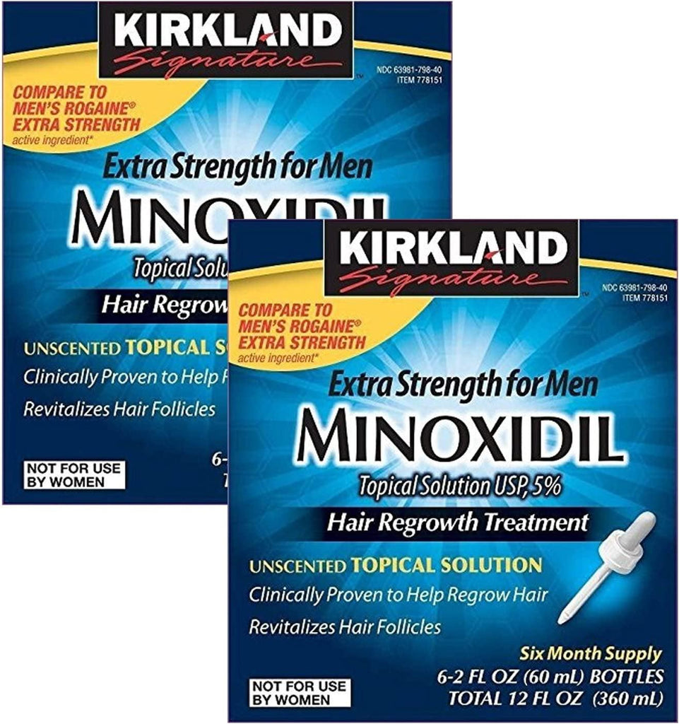 Minoxidil for Men 5% Minoxidil Hair Regrowth Treatment 12 Months Supply Unscented 1 Year, White