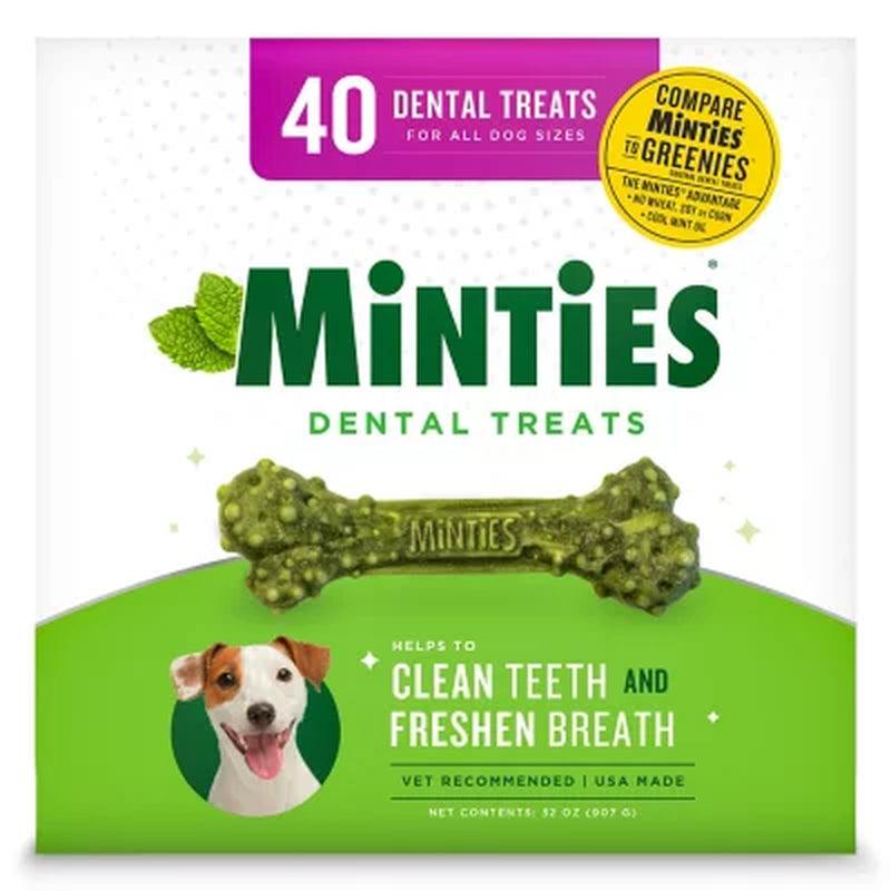 Minties Dental Dog Bone Treats, Maximum Mint (40 Ct.)