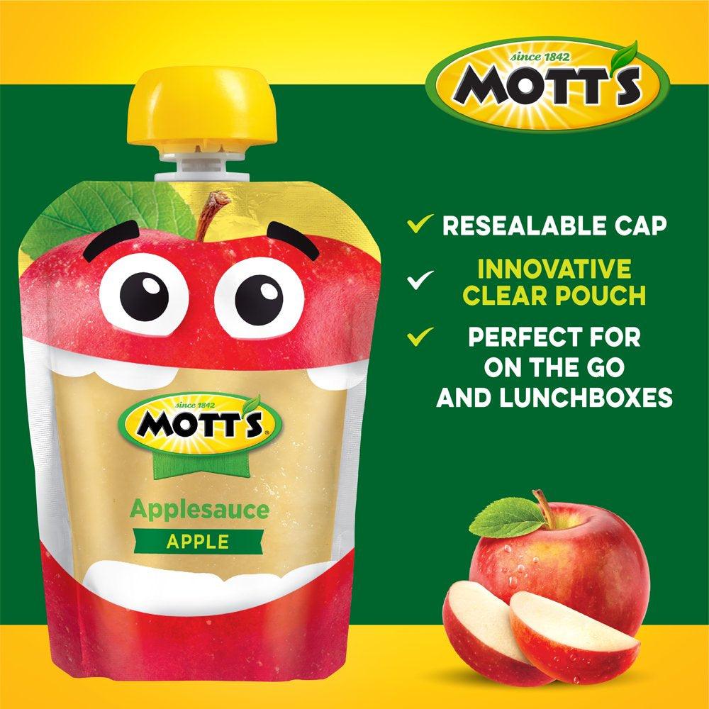 Mott'S Applesauce, 3.2 Oz, 12 Count Clear Pouches