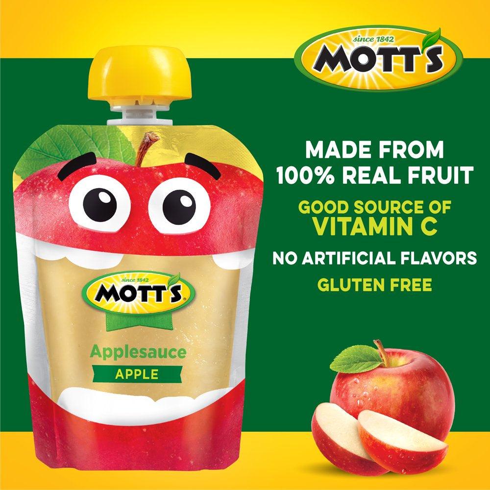 Mott'S Applesauce, 3.2 Oz, 12 Count Clear Pouches