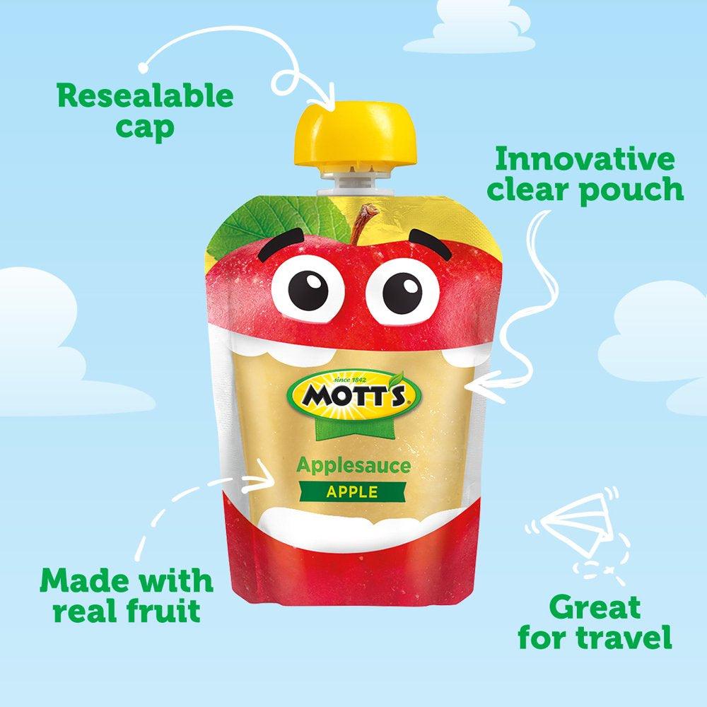 Mott'S Applesauce, 3.2 Oz, 12 Count Clear Pouches