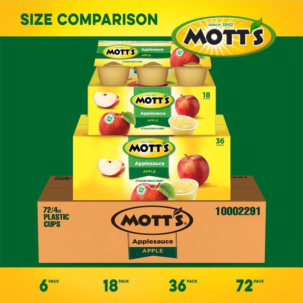 Mott'S Applesauce, 4 Oz, 6 Count Cups