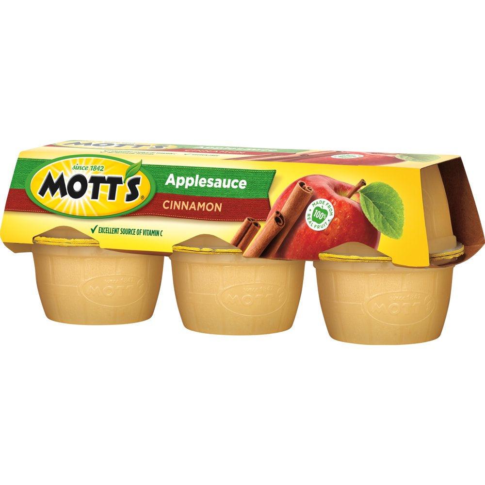 Mott'S Cinnamon Applesauce, 4 Oz Cups, 6 Count