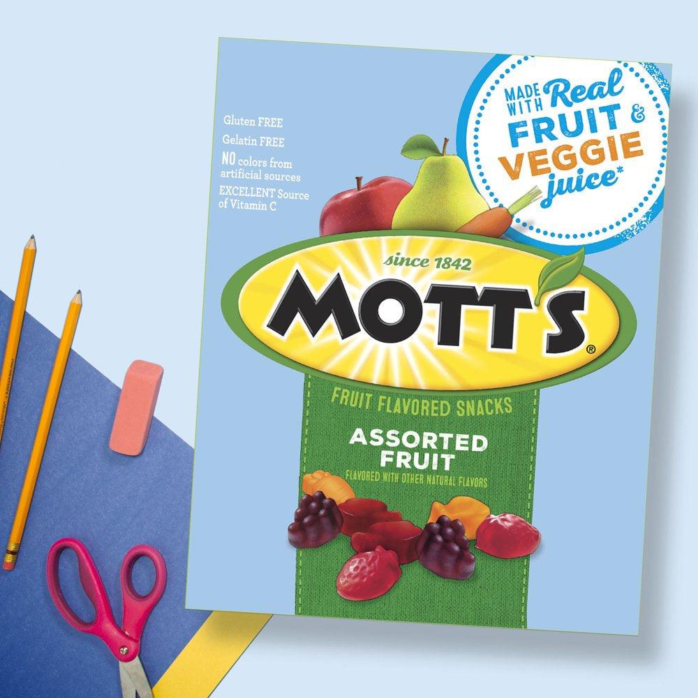 Mott'S Fruit Flavored Snacks, Assorted Fruit, Pouches, 0.8 Oz, 40 Ct