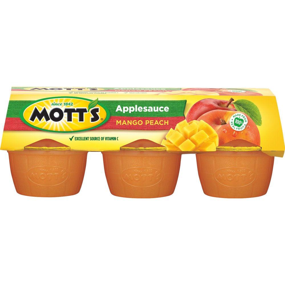 Mott'S Mango Peach Applesauce, 4 Oz, 6 Count Cups