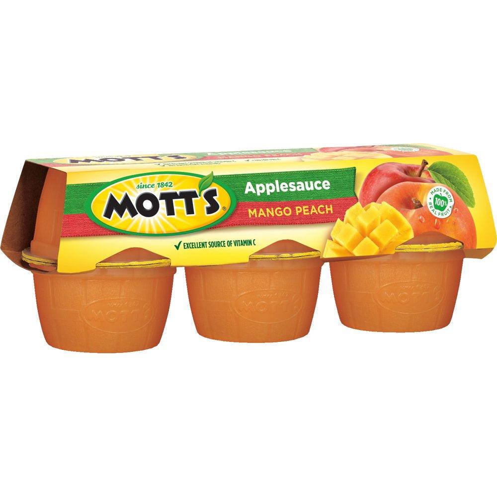 Mott'S Mango Peach Applesauce, 4 Oz, 6 Count Cups