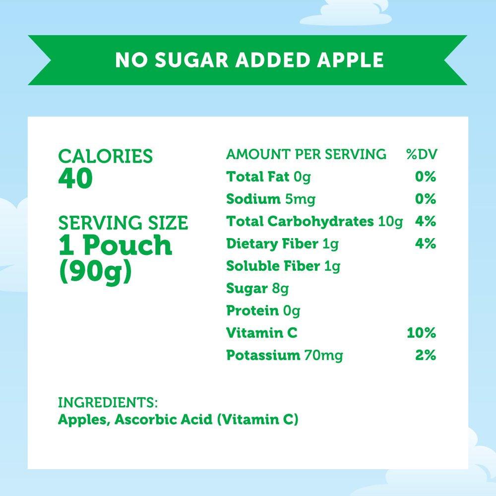 Mott'S No Sugar Added Applesauce, 3.2 Oz, 12 Count Clear Pouches