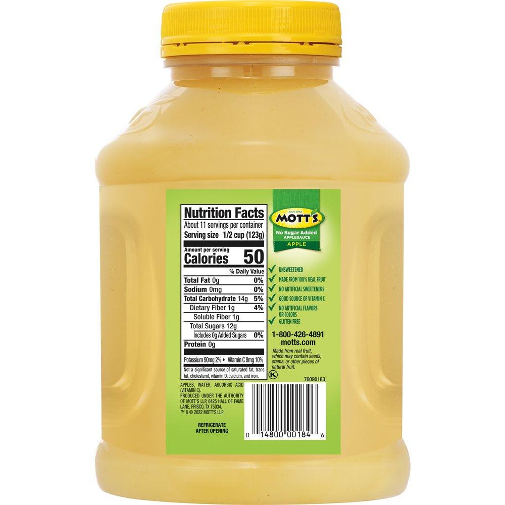 Mott'S No Sugar Added Applesauce, 46 Oz, Jar