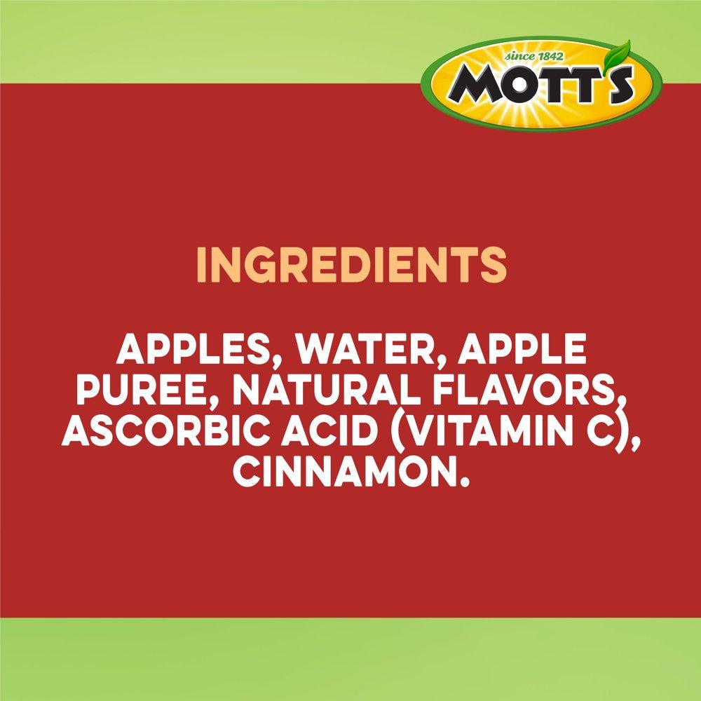 Mott'S No Sugar Added Cinnamon Applesauce, 3.9 Oz, 6 Count Cups