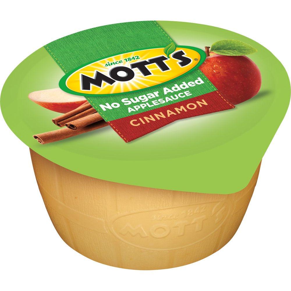 Mott'S No Sugar Added Cinnamon Applesauce, 3.9 Oz, 6 Count Cups