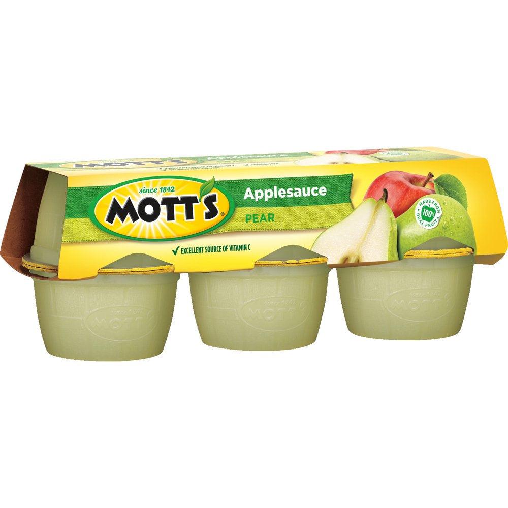 Mott'S Pear Applesauce, 4 Oz, 6 Count Cups