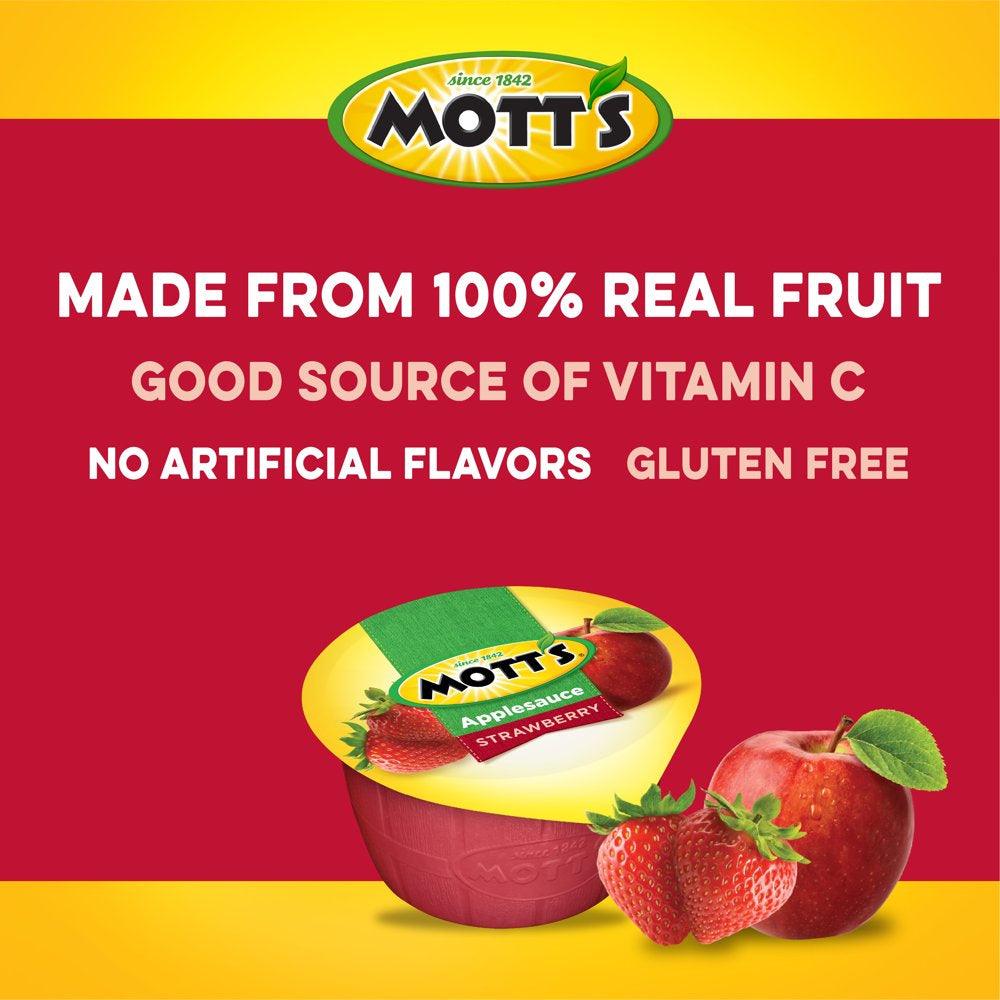 Mott'S Strawberry Applesauce, 4 Oz, 6 Count Cups