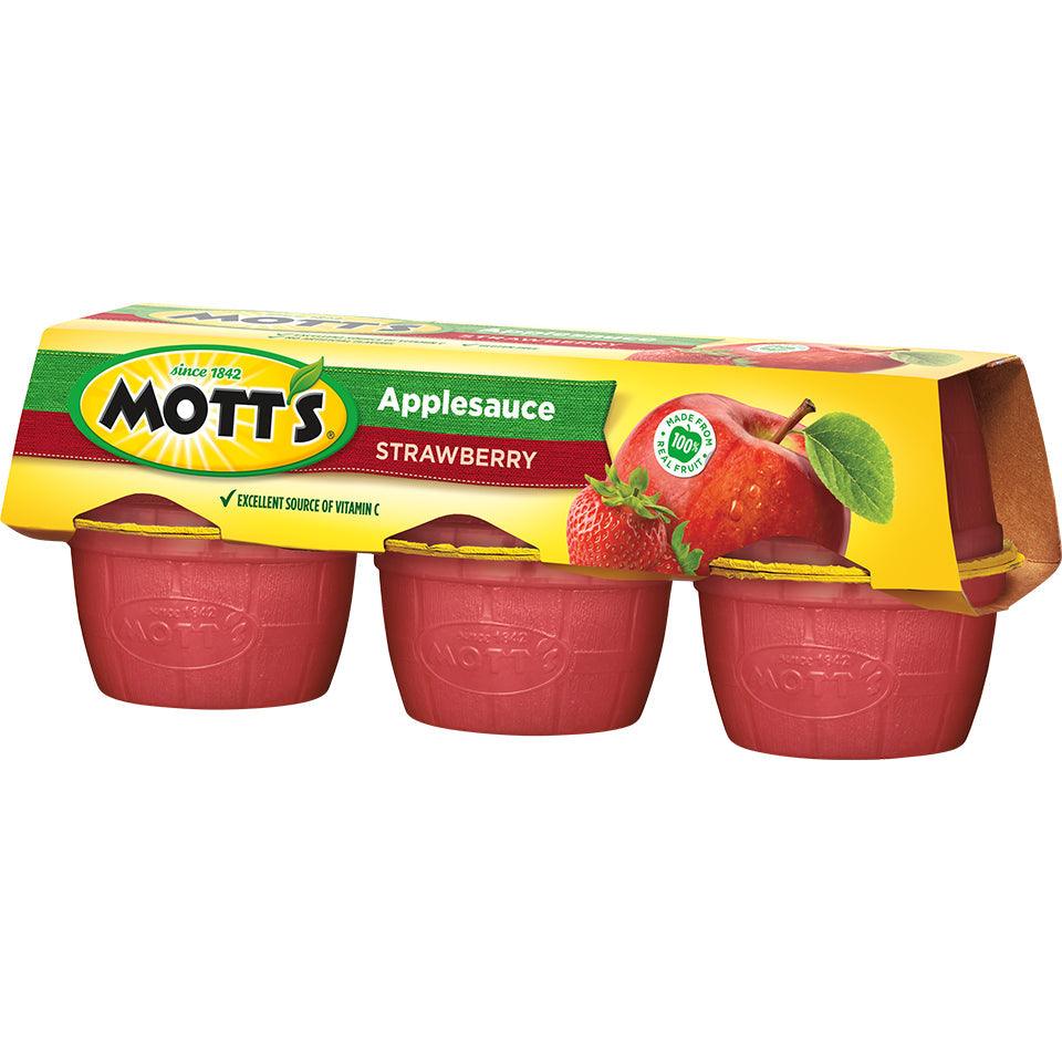 Mott'S Strawberry Applesauce, 4 Oz, 6 Count Cups