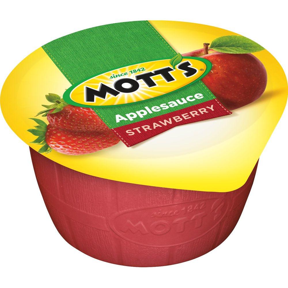 Mott'S Strawberry Applesauce, 4 Oz, 6 Count Cups