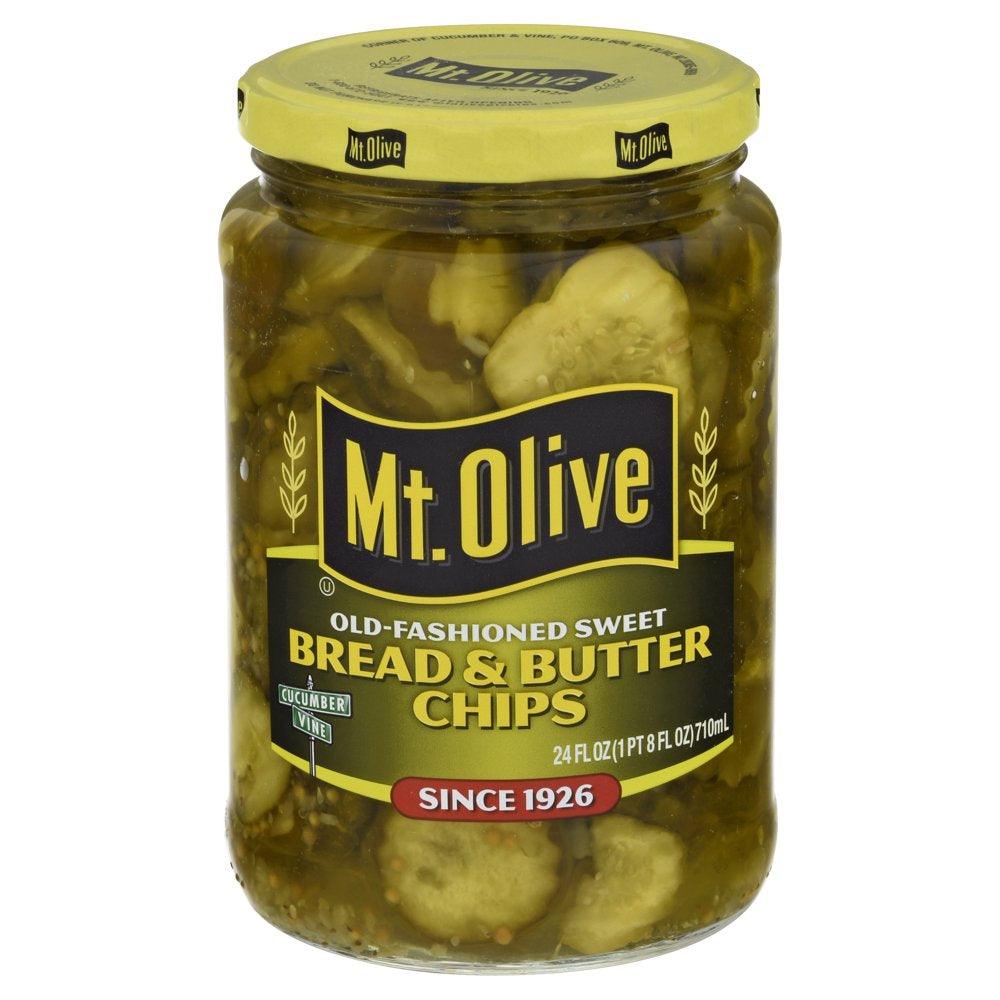 Mt. Olive Bread & Butter Pickle Chips, 24 Fl Oz Jar