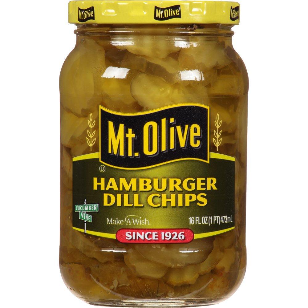 Mt. Olive Hamburger Dill Pickle Chips 16 Fl Oz Jar