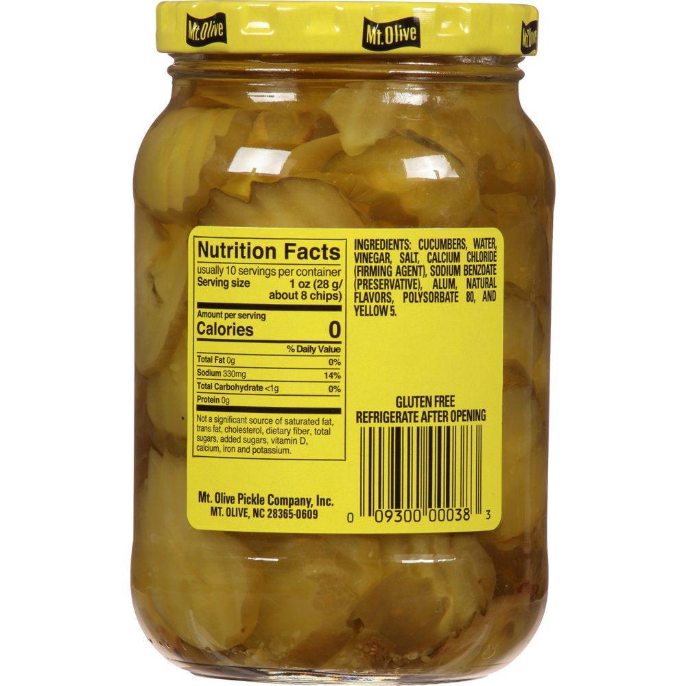 Mt. Olive Hamburger Dill Pickle Chips 16 Fl Oz Jar