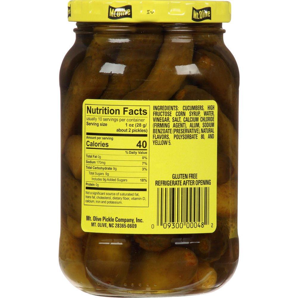 Mt. Olive Sweet Gherkin Pickles, 16 Fl Oz Jar