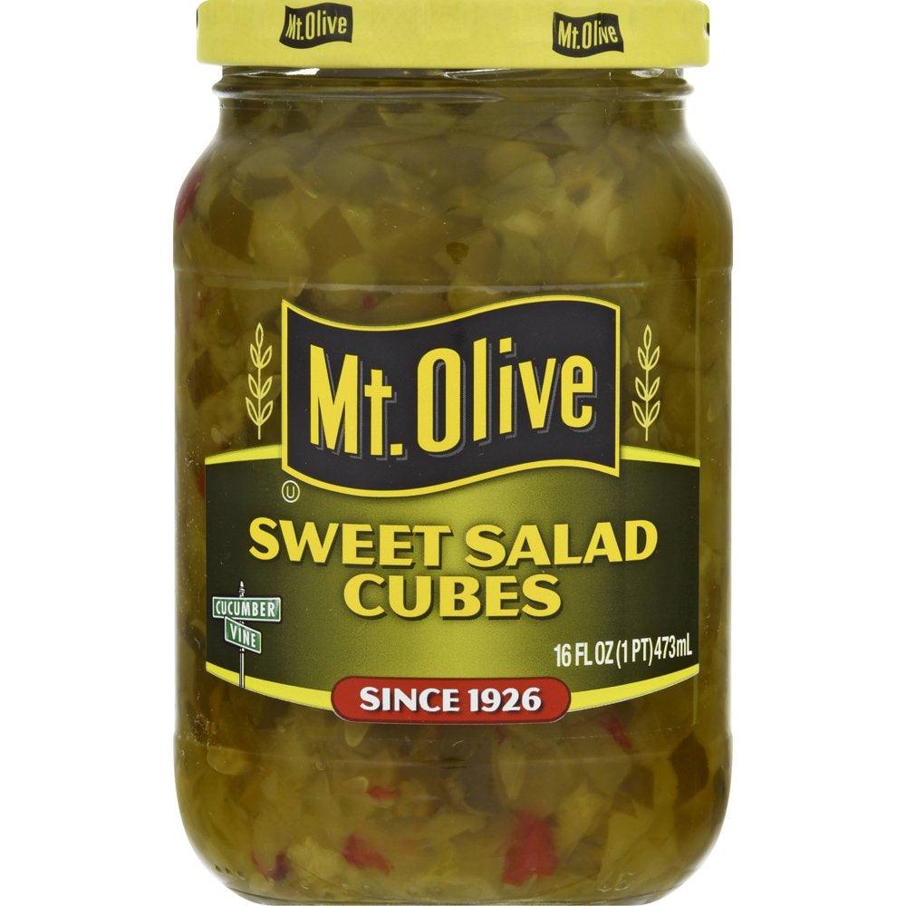 Mt. Olive Sweet Salad Cubes Pickles, 16 Fl Oz Jar