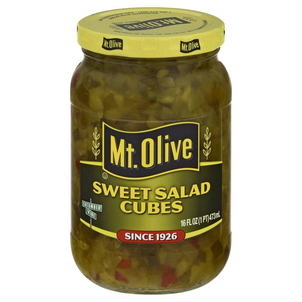 Mt. Olive Sweet Salad Cubes Pickles, 16 Fl Oz Jar