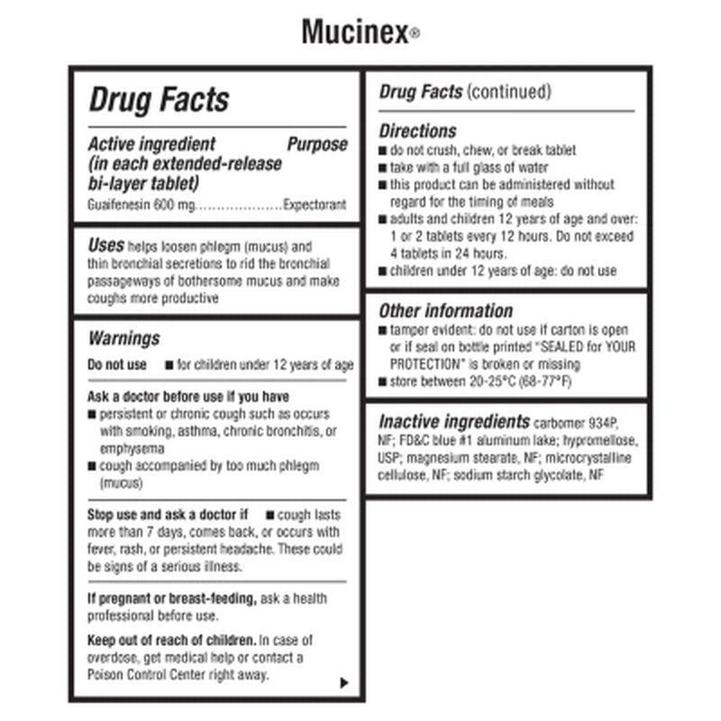 Mucinex 12-Hour Chest Congestion Expectorant Tablets (120 Ct.)