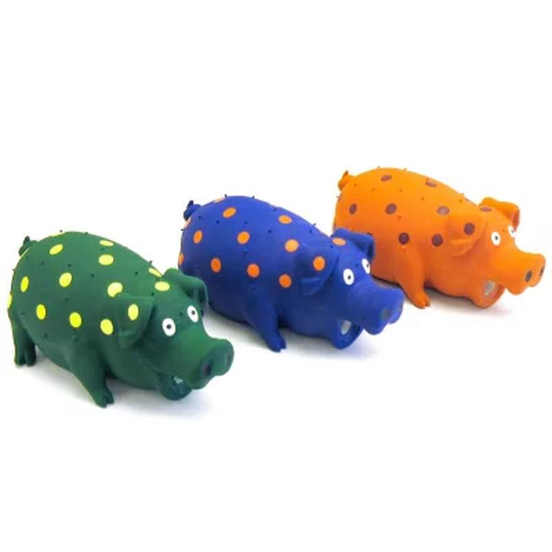 Multipet Polka-Dot Pigs Latex Dog Toys (3 Pk.)