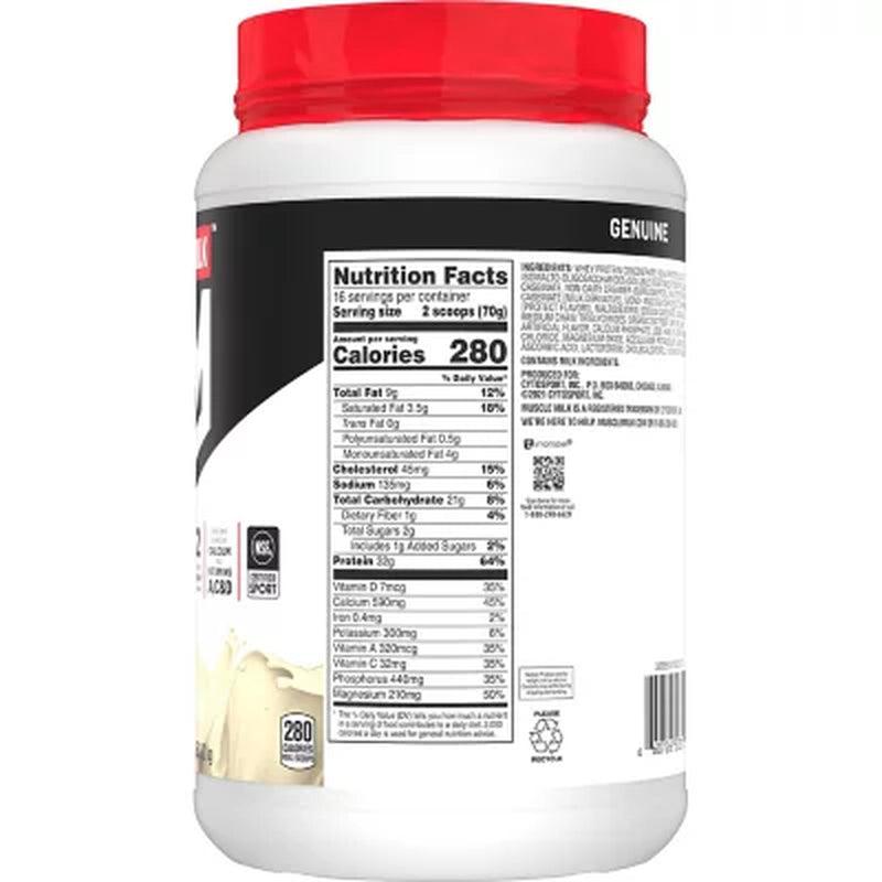 Muscle Milk Genuine Protein Powder, Vanilla Cream (39.5 Oz.)