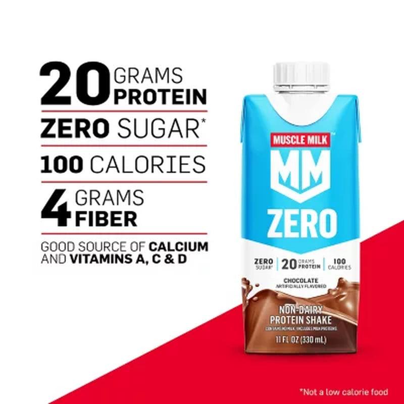 Muscle Milk Zero Non-Dairy Protein Shake, Chocolate (11 Fl. Oz., 18 Pk.)