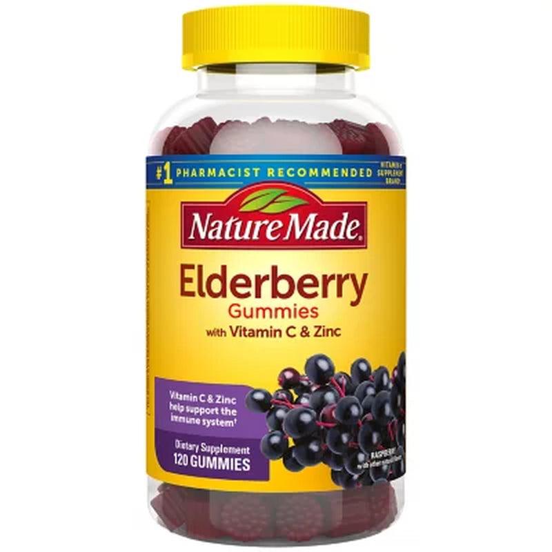 Nature Made Elderberry Gummies with Zinc and Vitamin C, for Immune Support Help (120 Ct.)