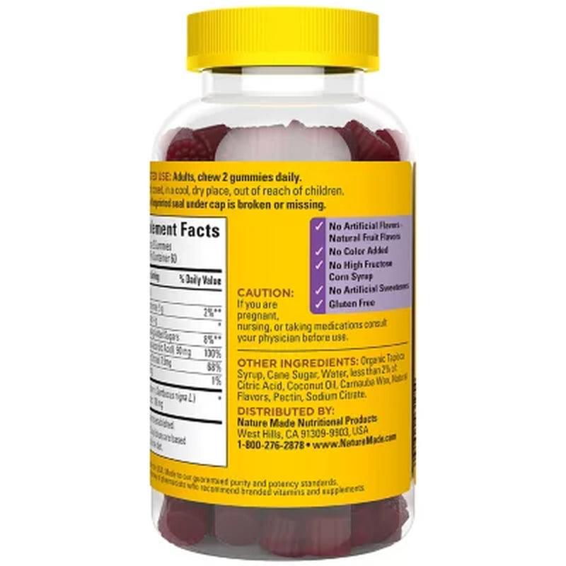 Nature Made Elderberry Gummies with Zinc and Vitamin C, for Immune Support Help (120 Ct.)