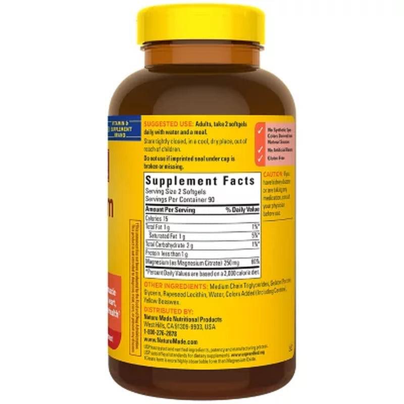 Nature Made Magnesium Citrate 250Mg Softgels (180 Ct.)