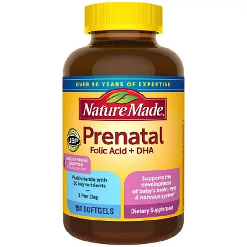 Nature Made Prenatal + DHA, 200Mg Softgels (150 Ct.)