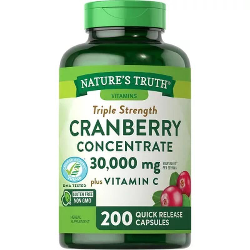 Nature'S Truth Triple Strength Cranberry Concentrate 30,000 Mg (200 Ct.)