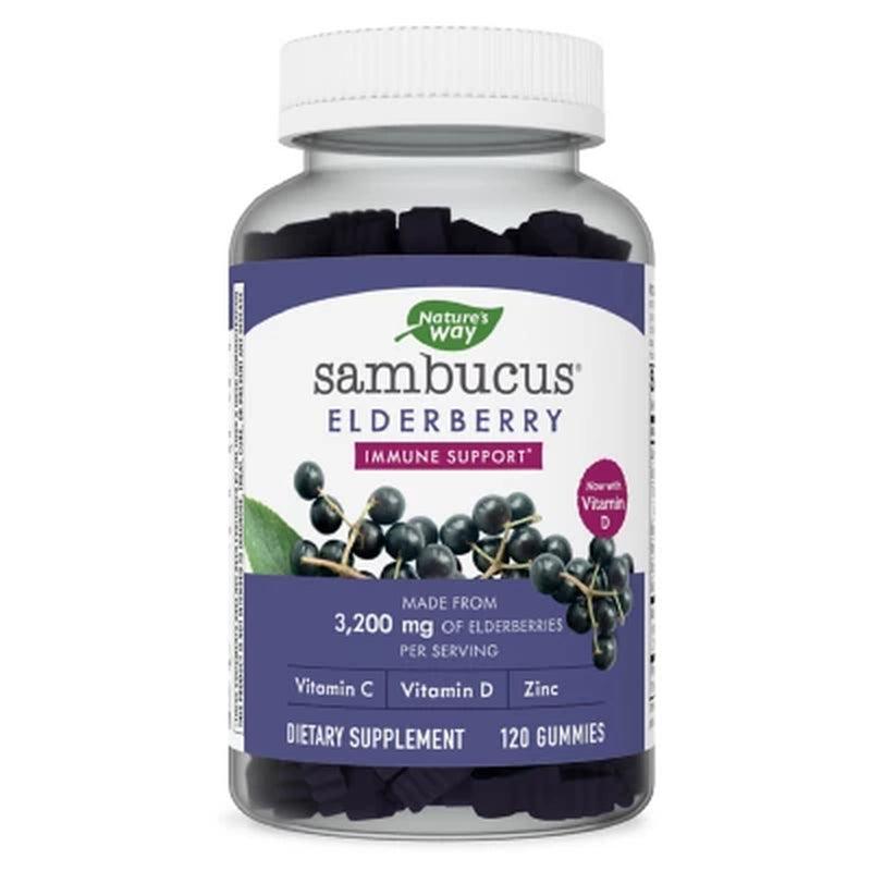 Nature'S Way Sambucus Elderberry Herbal Supplement Gummies, Gluten Free (120 Ct.)