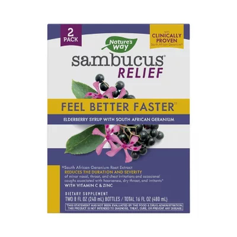 Nature'S Way Sambucus Relief Syrup with Vitamin C & Zinc (8 Oz., 2 Pk.)