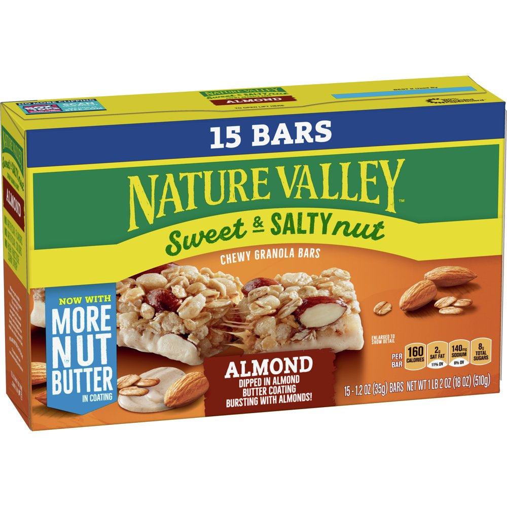 Nature Valley Granola Bars, Sweet and Salty Nut, Almond, 1.2 Oz, 15 Ct