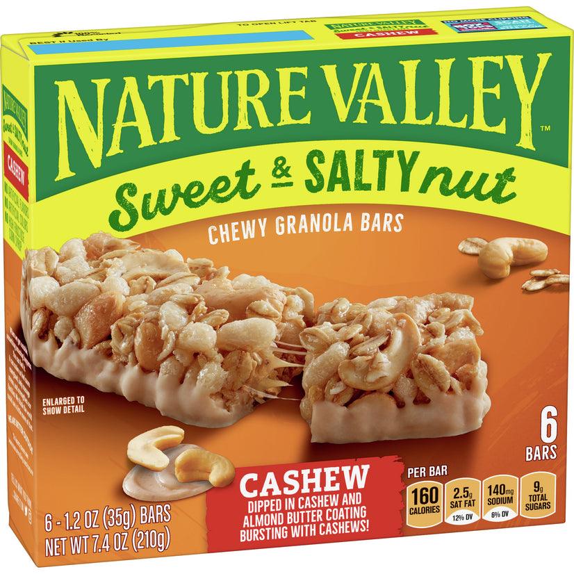 Nature Valley Granola Bars, Sweet and Salty Nut, Cashew, 1.2 Oz, 6 Ct