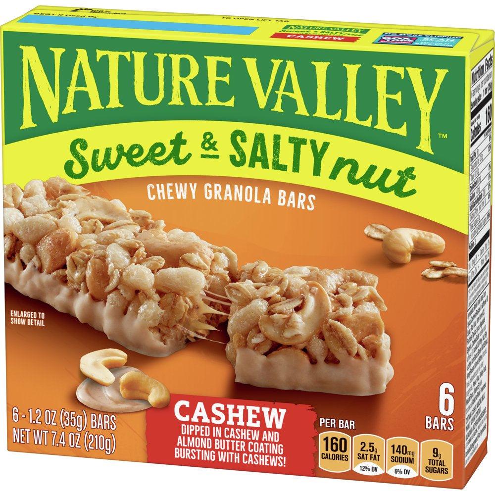 Nature Valley Granola Bars, Sweet and Salty Nut, Cashew, 1.2 Oz, 6 Ct