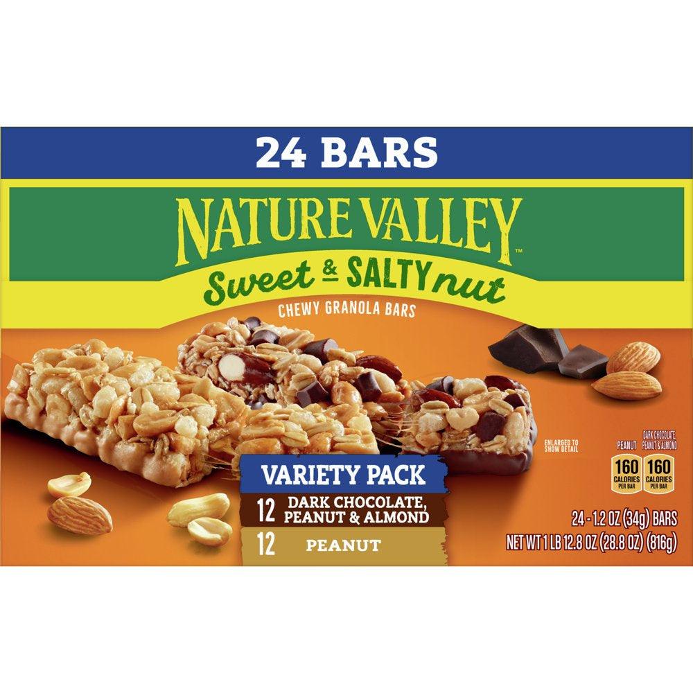 Nature Valley Granola Bars, Sweet and Salty Nut, Variety Pack, 24 Ct