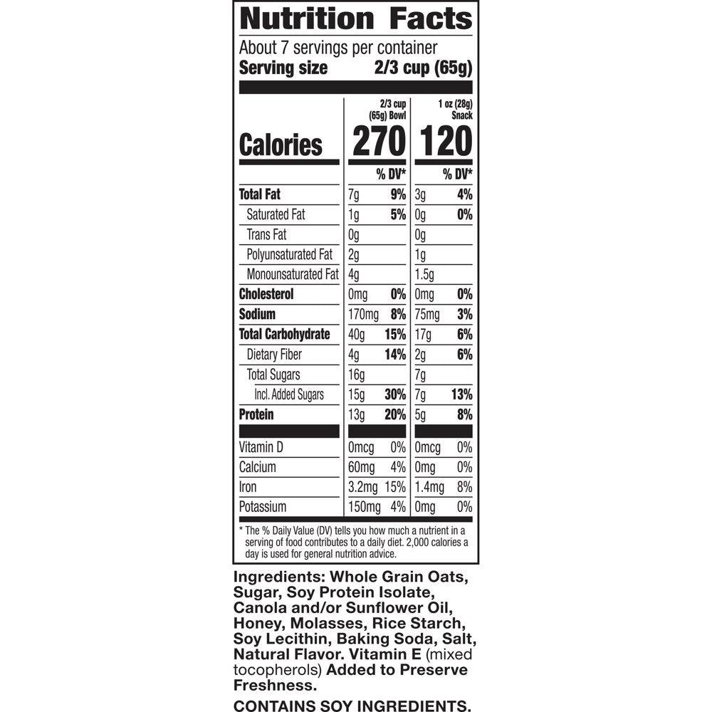 Nature Valley Protein Granola, Oats and Honey, Family Size, Resealable Bag, 17 OZ