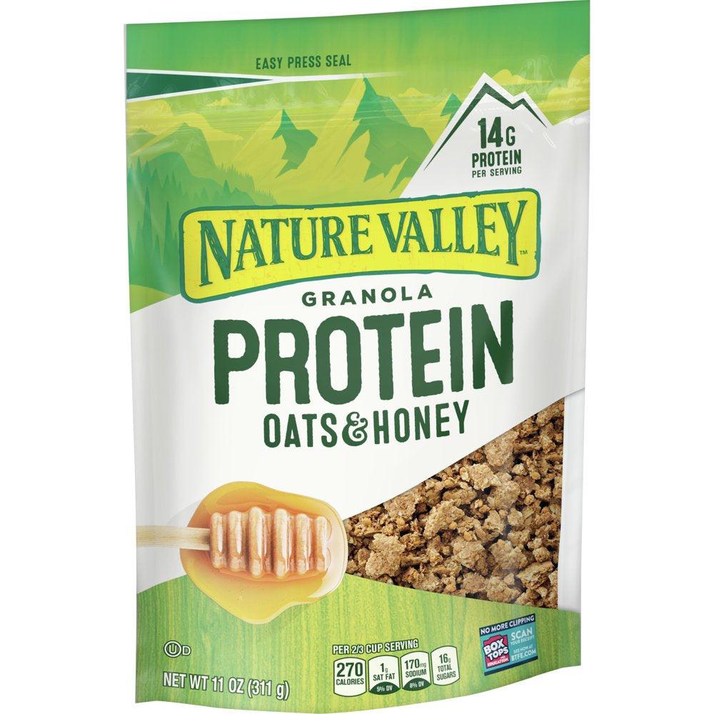 Nature Valley Protein Granola, Oats and Honey, Resealable Bag, 11 Oz