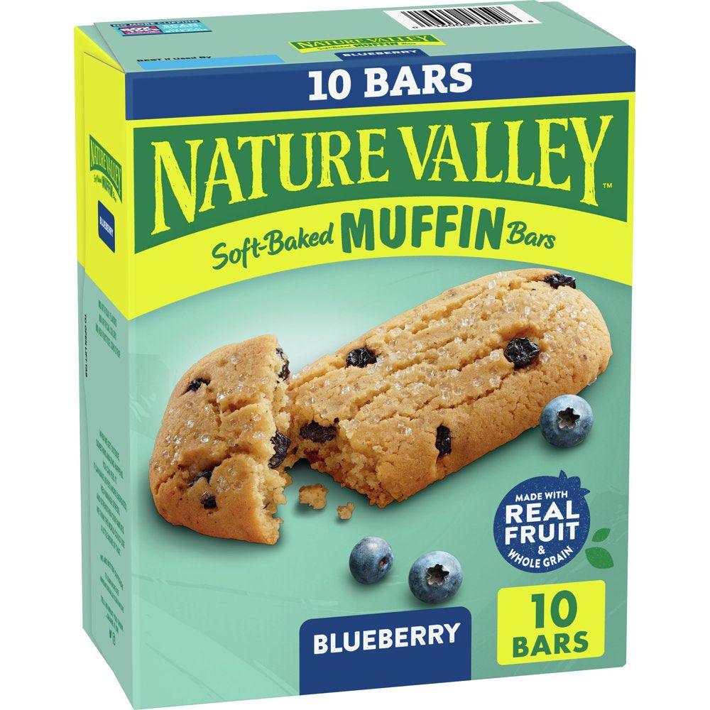 Nature Valley Soft-Baked Muffin Bars, Blueberry, Snack Bars, 1.24 Oz, 10 Ct